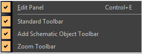Toolbars Submenu